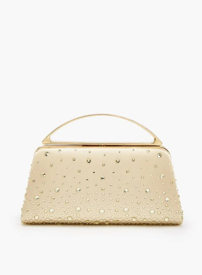 Flora Bella By Shoexpress Crystal Clutch With Detachable Shoulder Chain Strap Ramadan Collection